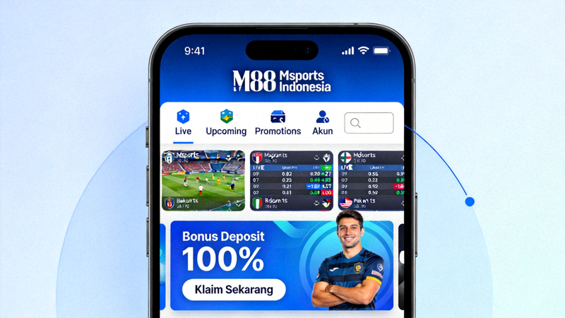 Tampilan antarmuka M88 Msports Indonesia yang responsif di perangkat mobile