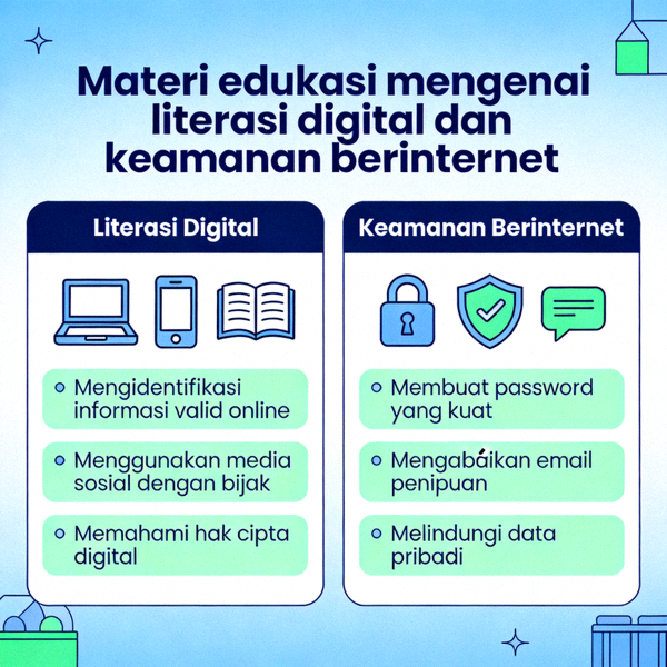 Materi edukasi mengenai literasi digital dan keamanan berinternet